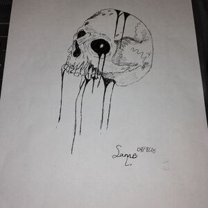 Black and White Skull Art Print